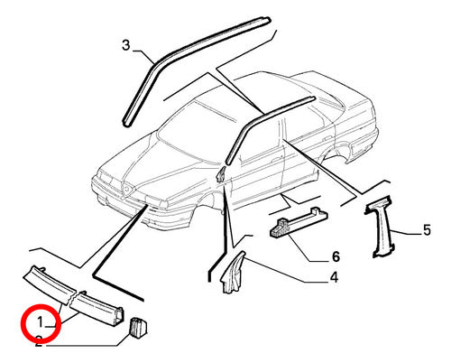 Original Right Headlight Trim for Alfa Romeo 155 3