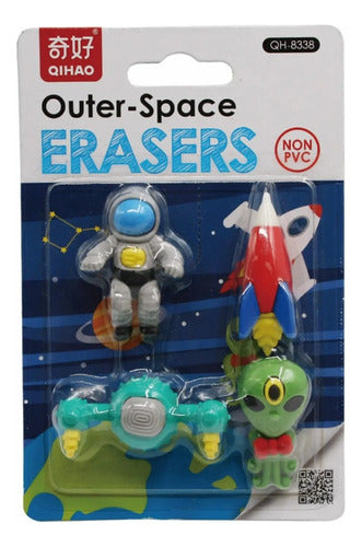 Qihao Set Of Erasers - Space And Military Theme 1