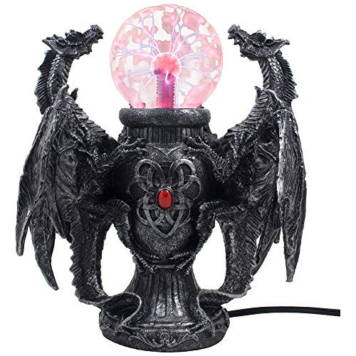 Home 'n Gifts Mythical Guardian Dragon Duo Watching Crystal Ball Lámpara D 0