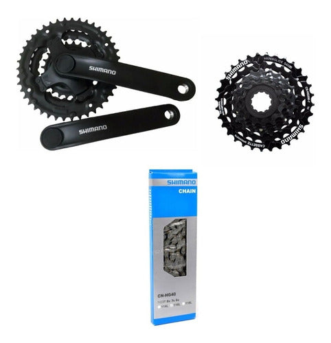 Shimano Transmission Group Set 21V Cassette-Pinion Chain Plates 1