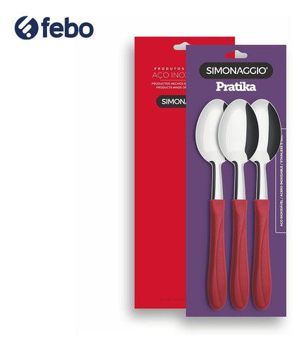 Simonaggio Set of 3 Pratika Stainless Steel Spoons - Febo 1