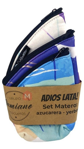 Mate Set with Yerba and Sugar Bags - Fabric Mate Cup Design with Zipper Closure 5