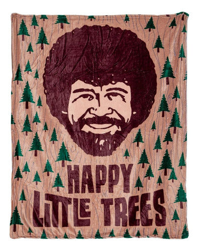 Calhoun Happy Little Trees Official Bob Ross Plush Blanket, 127 Cm X 152 Cm 0