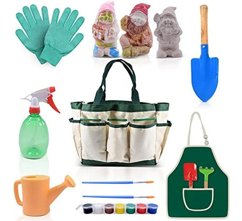 I&k Gardening Tool Set 8 Pieces Kids Garden Tools with Gnomes 0