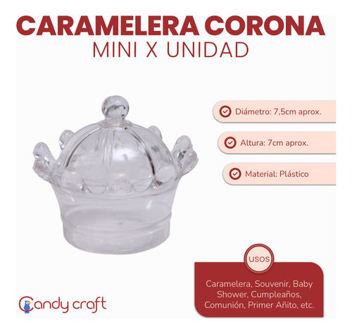 Plastic Mini Crown Candy Holder! Ideal Souvenir! 1 Unit! 2