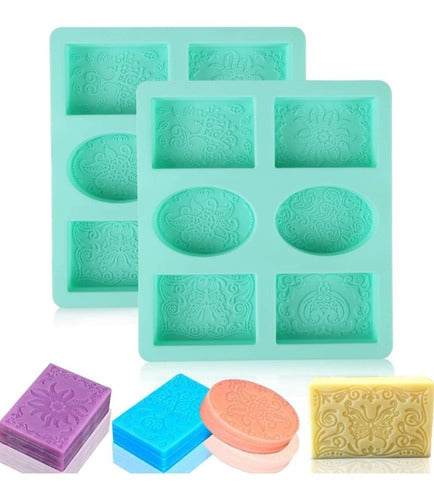 Silicone Mold for Solid Shampoo Soap Candle Oval Rectangular 2