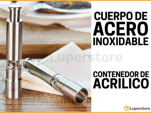 Luperstore Kit X 2 Molinillo Pimienta Salero Acero Inoxidable A Piston 1