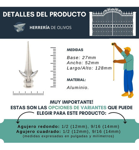 Herrería de Olivos Viking Spear Point for Grills (1 Unit) 4