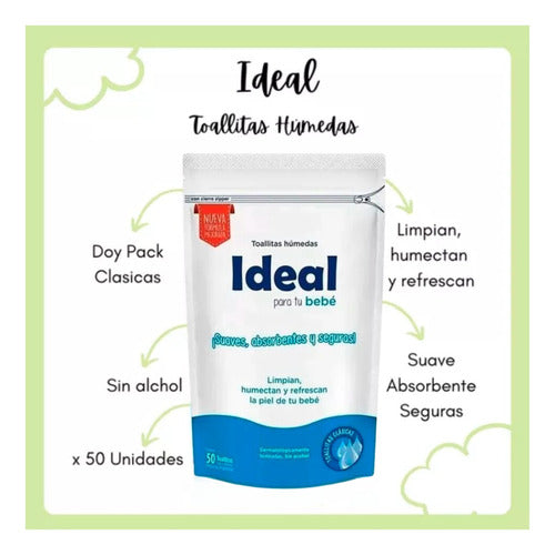 Ideal Baby Wet Wipes Classic 50u X3 3