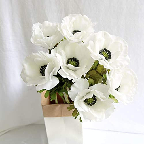 Elyjhyy 7 Pieces of Artificial Anemone Flowers Silk Touch T 2