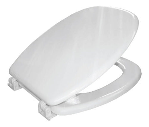 Toilet Seat White Wood with Nylon Hardware Monaco 0