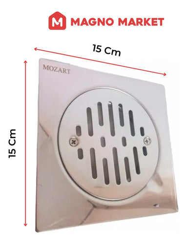 Set X2 Rejilla 15 X 15 Cm Acero Inoxidable Con Marco Mozart 3