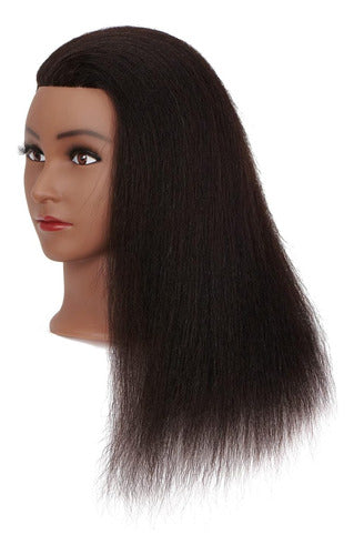 18 '' 90% Real Hair Mannequin Practice Training Head Peluque 2