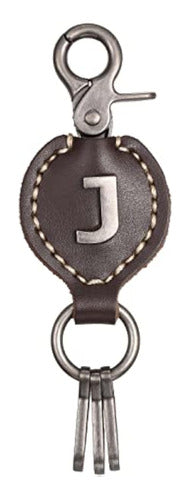 Marino Avenue Leather Keychain For Men, Single Letter Alphabet 2