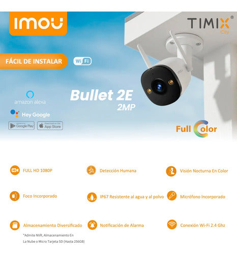 Cámara De Seguridad Wifi Imou Ip Exterior Bullet Alarma 1