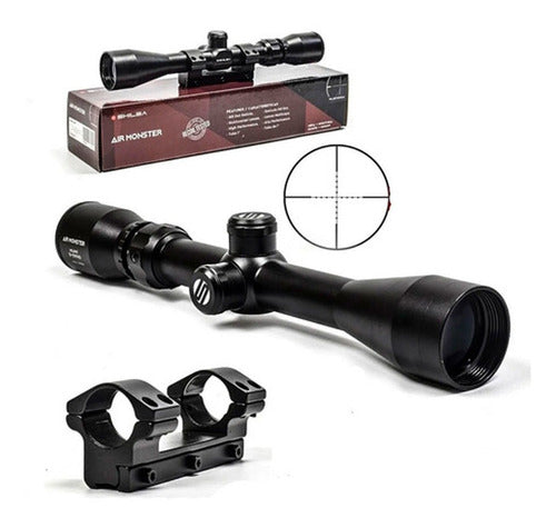 Shilba Air Monster 4x40 mm Mil Dot Rifle Scope with Rings 0