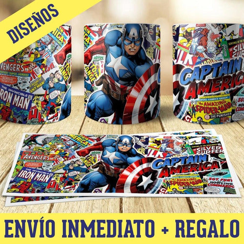 Diseños Tazas Advengers Los Vengadores Sublimación M5 1