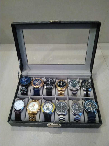 DG Leather Boxes Watch Organizer Case with 12 Slots 6