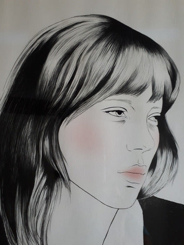 Cuadro ..dibujo Enmarcado Artista Lea Seydoux 2