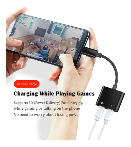 LecLooc USB C Splitter for iPhone 15, Dual Charge and Audio Adapter 3