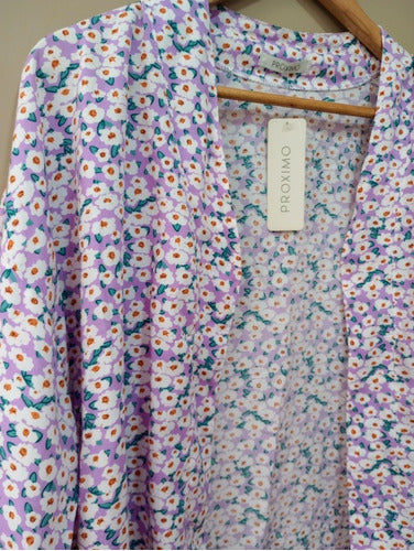 Próximo Floral Print Fibrana Kimono 1