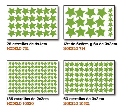 Top Vinilo Estrellas Fluorescentes Luminosas Brillan En La Oscuridad 4