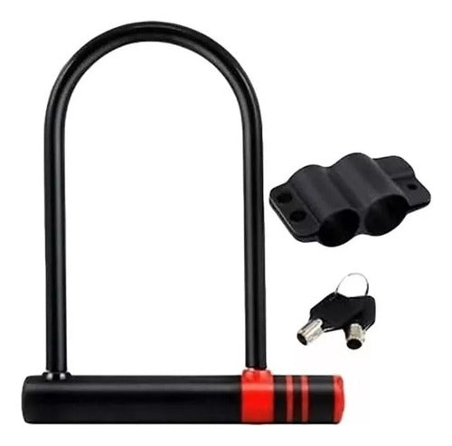 Universal Bike and Motorcycle Security Lock 18 x 30 cm with 2 Keys 0