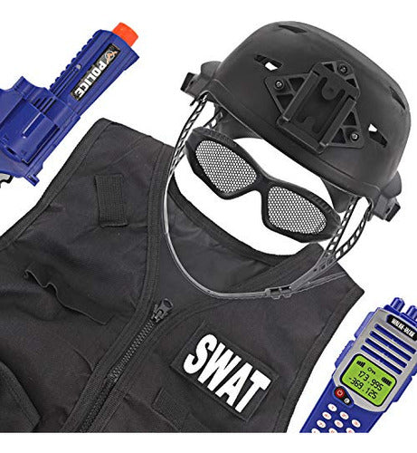 Niños S.w.a.t. Disfraz De Oficial De Policía Juego De Rol De 2