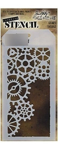 Stampers Anonymous Ths052 Engranajes Tim Holtz Layers Stenci 0