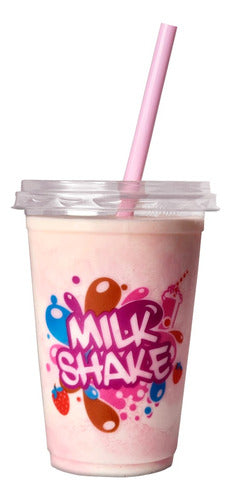 Umpapel Milkshake Plastic Cup 300ml Pack of 50 with Lid 0