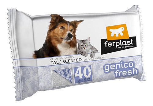 Ferplast Genico Fresh Talcum Wet Wipes for Pets 0