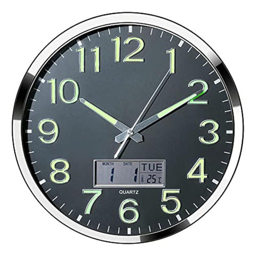 Plumeet Reloj De Pared Luminoso - 14 Inches Relojes De Pared Extragrande 0