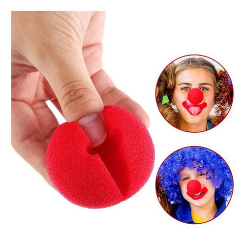 Cotillon Luminoso 5 Red Foam Clown Noses 1