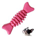 Mercadoflash Hueso Juguete Mascotas Silicona Mordible Mordillo Rosa 1