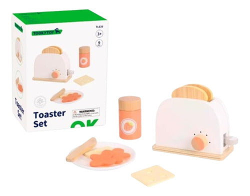 Tooky Toy Toaster Set with Wooden Accessories 0