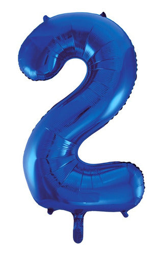 Silverled 80cm Metallic Balloon Blue Happy Birthday 5