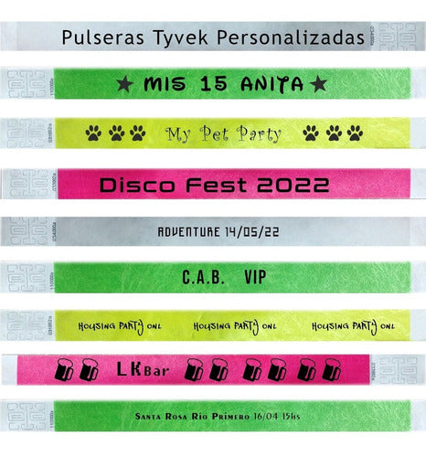 Pulseras Tyvek Customized Numbered Event Promo x 500 0