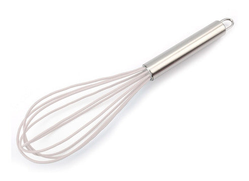 Silicone Hand Whisk for Baking with Stainless Steel Handle 20cm 0