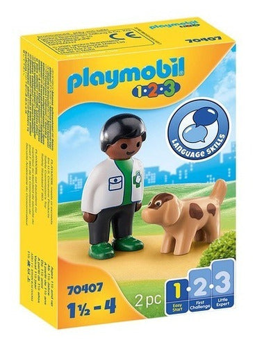 Playmobil 70407 Line 1 2 3 Veterinarian with Dog 1