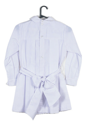 Girls' Pleated School Smock in Arciel Fabric - Size 14 0