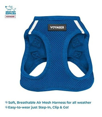 Voyager Step-In Air All Weather Mesh Harness and Reflective Leash Combo with Neoprene Handle, M - 10 1