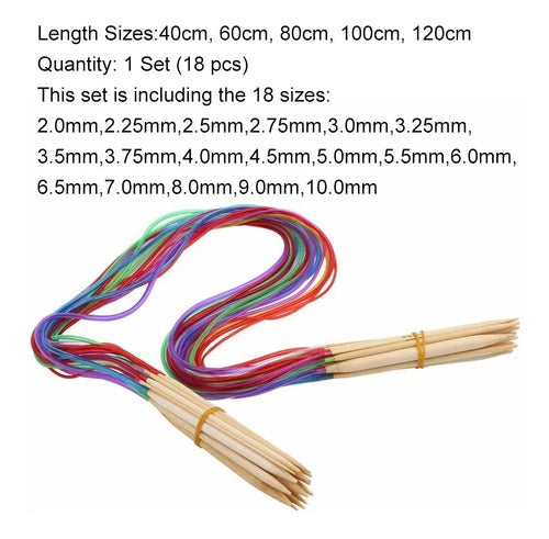 Bamboo 18 Circular Needles (5 Different Lengths) 1