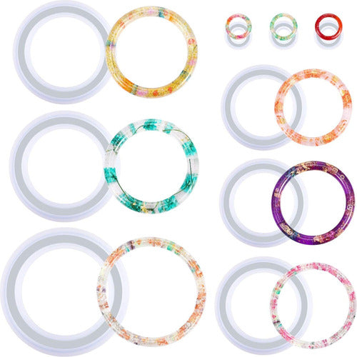 Syhood Silicone Bracelet and Ring Resin Casting Mold Set - 9 Pieces 0