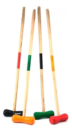 Wooden Painted Croquet Set with Arches Stakes 78cm FD23CR 1