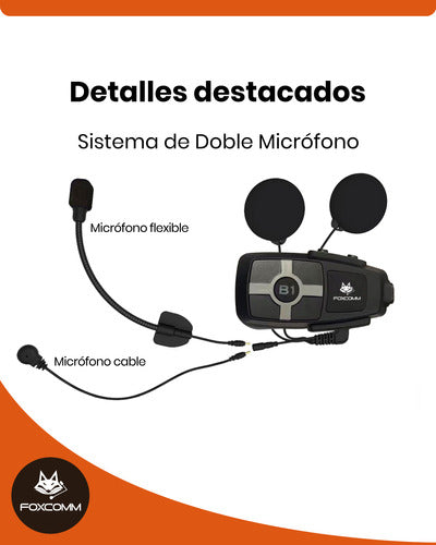 Intercomunicador Bluetooth Para Moto Fox B1 2