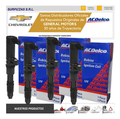 ACDelco Bobinas Y Bujias X 4u Renault Sandero 1.6 16v K4m F4r 1