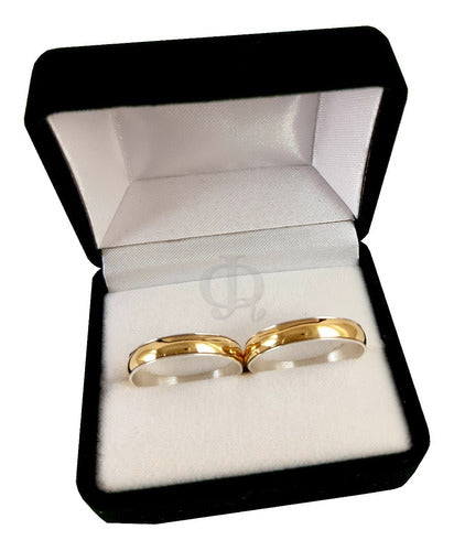 JR Joyas Narrow Platinum and Gold Wedding Bands Engraved with Cases 0