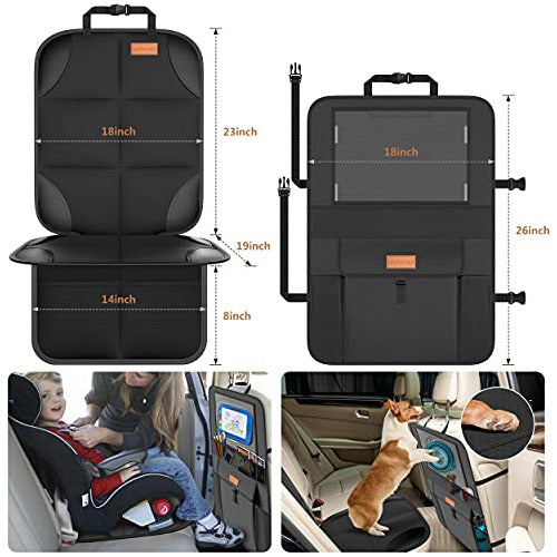 Smart Elf Car Seat Protector & Organizer - Black 2