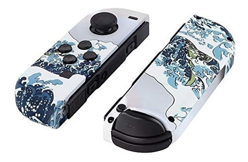 eXtremeRate Joycon Controller Shell With Great Wave Design 3