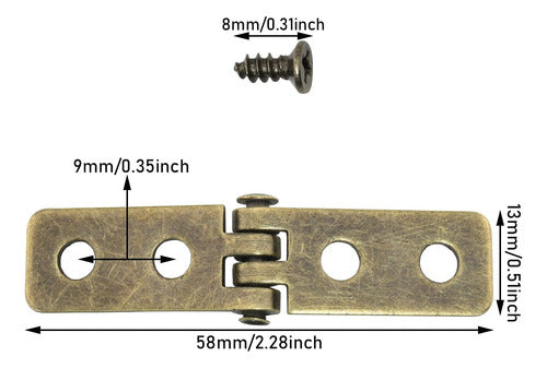 Jianling 8 Sets Antique Bronze Hinges Vintage Hardware 1